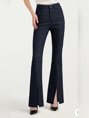 👖💙cinq a sept Dark Indigo Shanis Flare Jeans with Front Slits💙👖